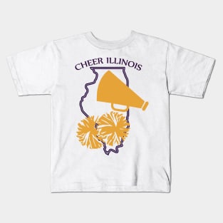 Illinois Cheer megaphone Kids T-Shirt